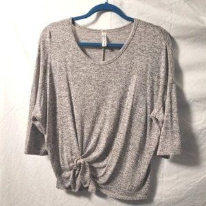 PerSeption Concept Marled Gray Knit Top LG